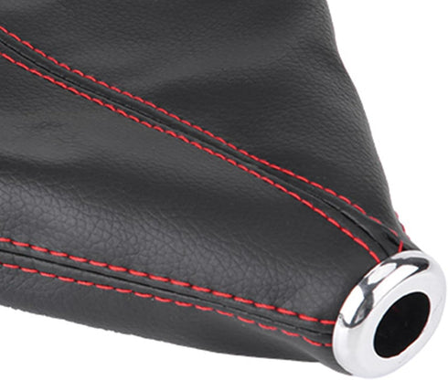Majatou Shift Boot Cover, Car Shift Knob Dust Cover, Universal Gear Shift Knob Boot Bright Black PU Leather Red Stitch Gear Gaiter Boot Cover Fit ...
