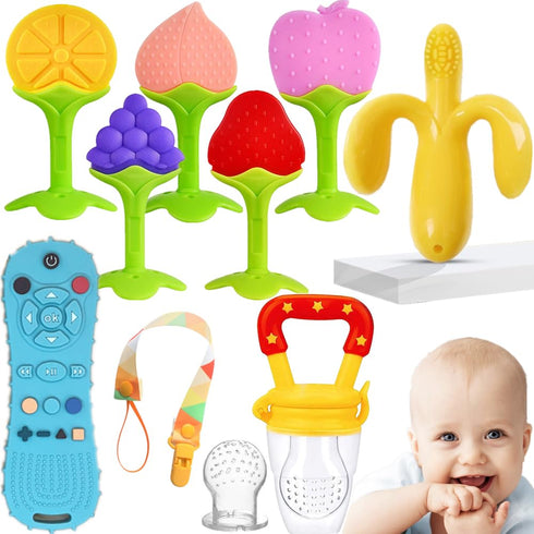 Baby Teething Toys, Freezer BPA Free Silicone Baby Teether Chew Toys, Baby Gifts for Girls Boys- Newborn Infant Toys...