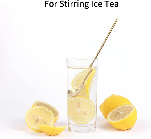 4 PCS 6.7 Inches Coffee/ Tea Spoons Long Handle, Gold, Ice Tea, Espresso Stainless Steel Long Spoons for Stirring...