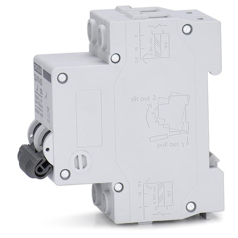 Heiko AC Miniature Circuit Breaker Panel, 2 Pole DIN Rail Mount Circuit Breaker 32 Amp 120V/240V, Solar AC Disconnect Switch, Thermal Magnetic Tri...