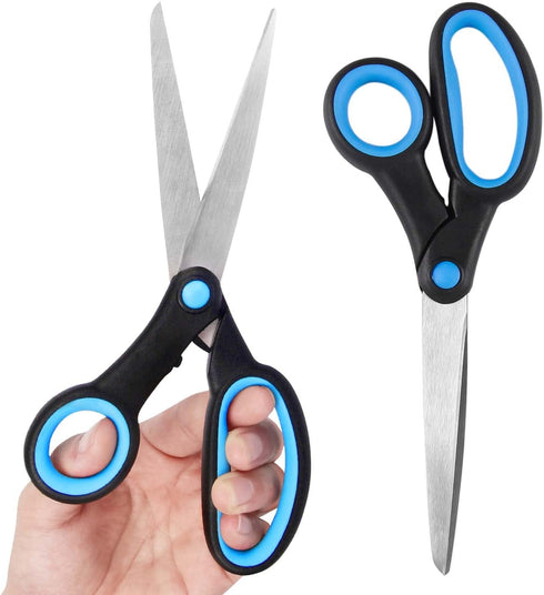 Left Handed Scissors for Adults, 8 Inch Lefty Scissors Bluk for Kids Student, All Purpose Sharp Blades Shears Set of 2 Pack, Great for Craft, Offi...