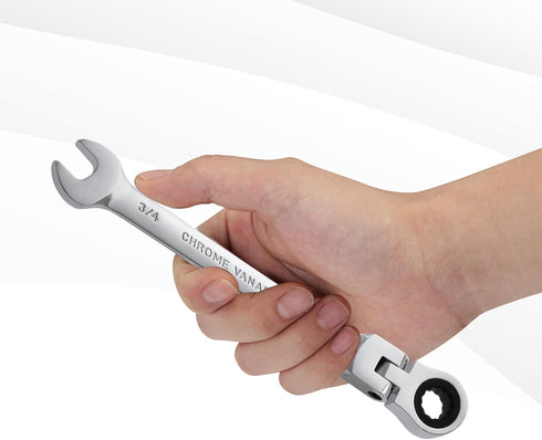 B4B BANG 4 BUCK 3/4 Wrench, Flex-Head Ratcheting Combination Wrench Industrial Grade 72 Teeth 12 Point Ratchet Box Ended and Open End Spanner Tool...