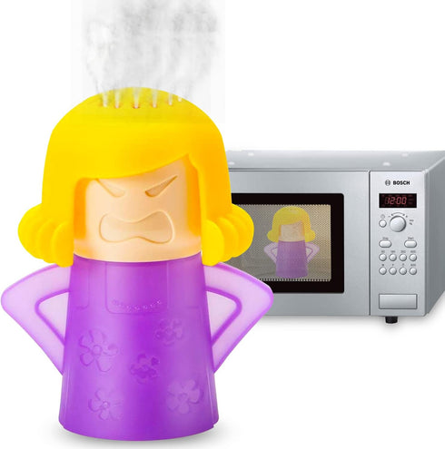 Abnaok Microwave Cleaner, 2 PCS Angry Mama Microwave Cleaner Microwave Oven Steam Cleaner Easily Clean in Minutes Cleans Add Vinegar and Water for...