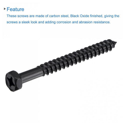 uxcell Hex Lag Screws 1/4" x 2-1/2" Carbon Steel Phillips Head Half Thread Self-Tapping Bolts for Deck Building or Joining Lumber 10pcs...