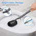 HAMITOR Toilet Bowl Brush Holder Set: Curved Design with Holder for Deep Cleaning Under Rim - Compact Hidden Scrubber for Small Space - Modern RV ...
