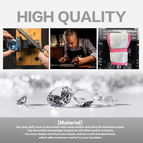 Car Shift Gear Cover,Bling Bling Auto Gear Shift Knob Cover,Crystal Car Knob Gear Stick Protector,Auto Shift Gear Cover with Crystal Glitter Bling...