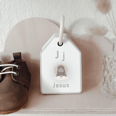 Bible ABC Flash Cards Preschool Sunday School Toys Christian Homeschool Alphabet Ring Cards Toddler ABC Phonic Letters & Words...
