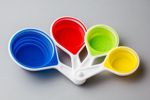 4-pieces,Pop Out Silicone Measuring Cups set- 60ml/80ml/125ml/250m (MULTICOLORED SET)…...
