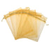 100pcs 5x7 inch Gifts Wrap Bags Gold, Organza Sheer Fabric Bulk, Drawstring Reusable Recycled Pouch for Baby Shower Favor, Craft Business, Beach, ...