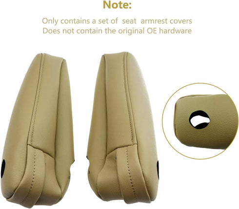 YouVbeen 2Pcs Seat Armrest Leather Cover Fit for Lexus RX300 RX330 RX350 Sport Utility 4-Door 3.0L 2003-2009, Beige Microfiber Synthethic Leather ...