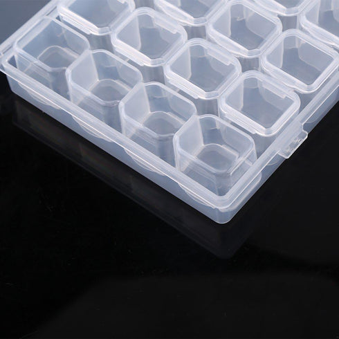 Adjustable 28 Slots Clear Plastic Medicine Pill Jewelry Organizer Storage Box Container,Bead Organizer Craft Organizer Box Pill Organizer Suitable...