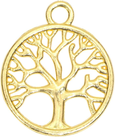 Shapenty Round Metal Tree of Life Charms Pendants Beads Bulk Jewelry Findings Making Accessory for DIY Craft Bracelet Necklace Earring Keychain, 5...
