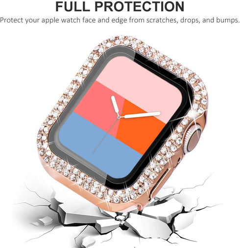 KADES Compatible for Bling Apple Watch Protective Case with Built-in Screen Protector for Apple Watch 40mm iWatch Series SE SE2022 6 5 4 (40mm, Ro...