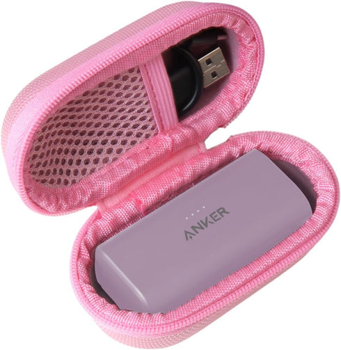 Adada Hard Travel Case for Anker Nano Power Bank, Portable Charger 5,000mAh (Pink)......