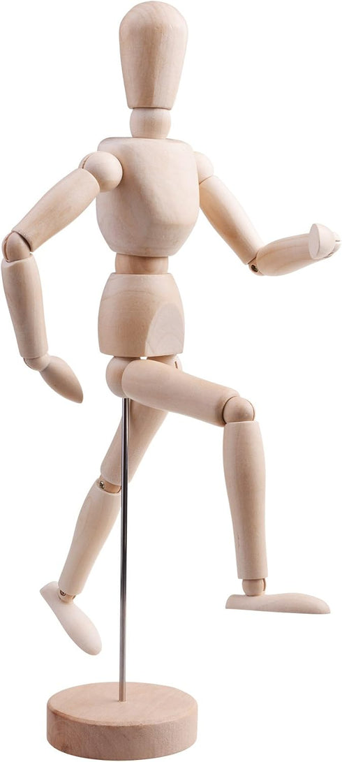 Cosmos 12" Wooden Articulated Figure Manikin Articulated Mannequin Artist Drawing Mannequin Model for Drawing Sketching Painting, with Stand/Base...