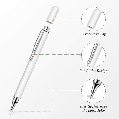 Weewooday 8 Pieces Capacitive Stylus Pens for Touch Screen, Universal Disc Stylus Pens Fine Point Stylus for Most Touch Screen Smart Devices, 4 Co...