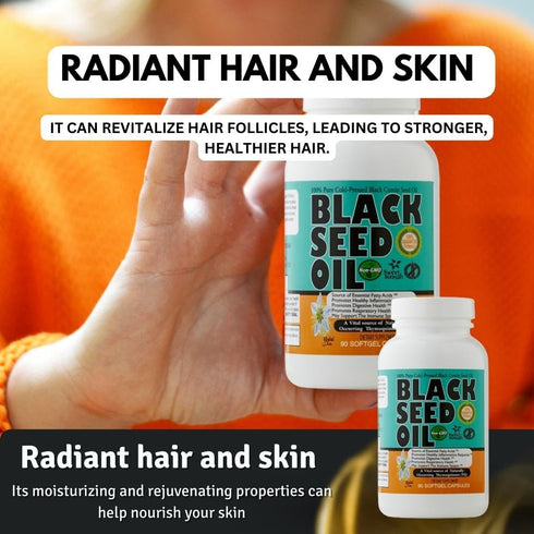 30 days Thymoquinone Pure Turkish Black Seed Oil - Antioxidant non gmo Cold Pressed gel Capsules - Kalonji Cumin Seed Oil softgel - Nigella Sativa...