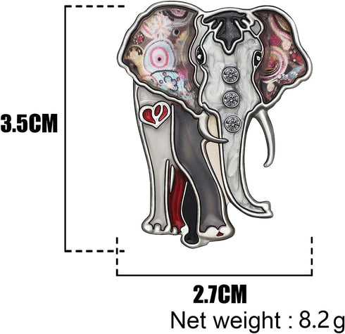 Metal Enamel Shiny Rhinestone Elephant Brooch Elegant Animals Pin Lapel Clothes Scarf Women Teens Jewelry Gift...