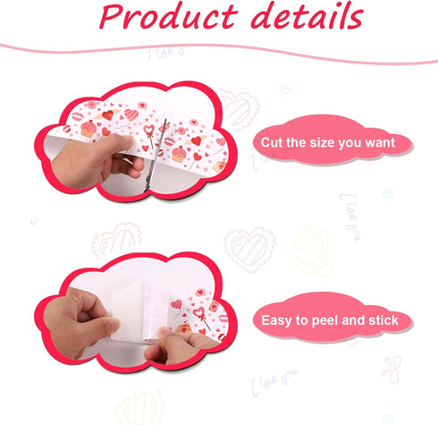Valentines Day Bulletin Board Borders, 65.6 feet Self-Adhesive Heart Bulletin Board Borders Decorative Bulletin Trim Border Bulletin Board Sticker...