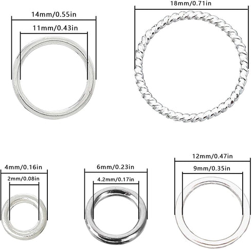 14mm Pack of 100pcs Silver Color Closed Jump Rings for Necklace Bracelet Jewelry Making...