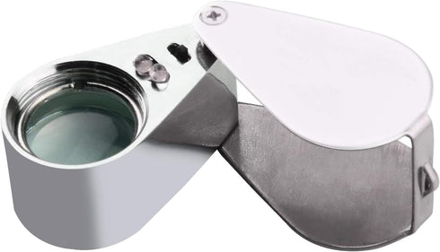 Beileshi Jewelers Loupe 30x,with 2 LED Light,Loupe Magnifier Metal Construction and Optical Glass with a Carrying Case...