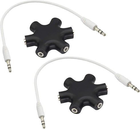 zdyCGTime Headphone Splitter, 3.5mm Stereo Audio Headset Adapter 3.5mm 6-Port Music Sharer, 3.5mm 6 Port Female Headphone Splitter Audio Connector...