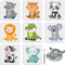 8pcs Small Animal Stencils 8×8inch Reusable Wild Animal Painting Stencils with Paint Brush Small Panda Lion Koala Cow Elephant Template for Wood R...