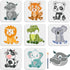 8pcs Small Animal Stencils 8×8inch Reusable Wild Animal Painting Stencils with Paint Brush Small Panda Lion Koala Cow Elephant Template for Wood R...
