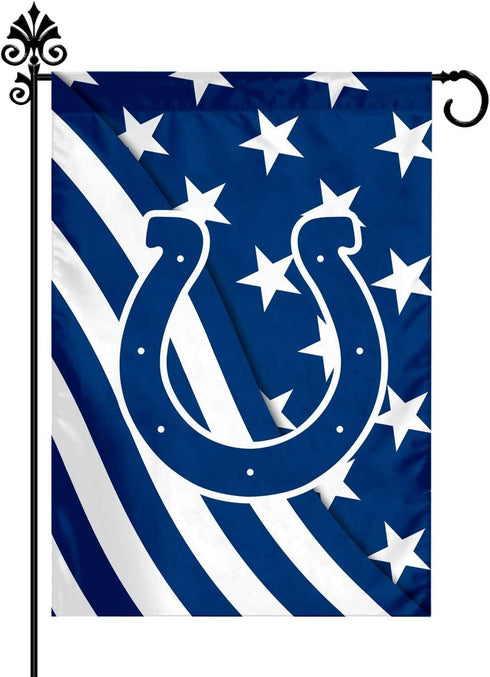 Football Sport Fans Double Two Sided House Flag 12 X 18 Inch?Welcome Decorations Garden Flag,Yard Outdoor Flags Decor (Blue Stripe Design)...