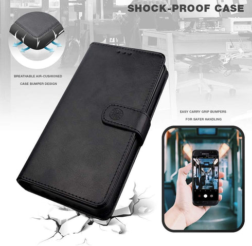 Shileds Up Galaxy J7 Wallet Case, Detachable Slim Magnetic Cover With Card/Cash Slots, Vegan Leather for Samsung J7 Refine/Star/Top/Aura/Aero/Crow...