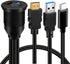 BATIGE USB 3.0 & Type C 3.1 & HDMI Male to Female Car USB C Flush Mount Extension Cable USB 3.0 Dash Mount for Car Truck Boat Motorcycle - 3ft...