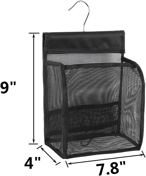 ALYER Hanging Mesh Shower Caddy Organizer Bathroom Storage Bag with Hooks for College Dorm, Gym, Swimming,RV and Travel,Black...