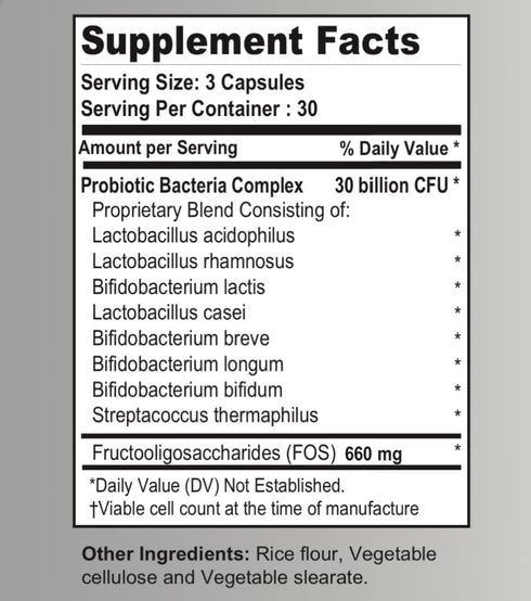Atlas Nutraceuticals-Probiotic-30 Billion CFU-Digestive Health-90 Capsules...