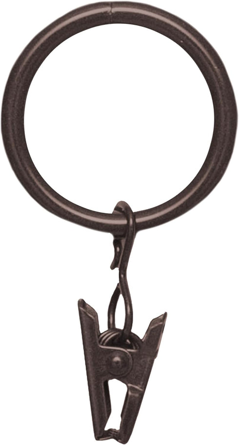 Kenney 5/8 In. To 3/4 In. Clip Curtain Ring, Brown (14-Pack) - 1 Each...