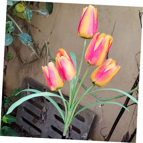 Tulip Lawn lamp Outside Solar Lights Outdoor Lawn Light Garden Stake Light Outdoor Light Ornament Solar Powered Lights Outdoor Lawn Solar Light Li...