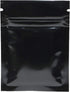 QQ Studio 100 Durable Double-Sided Metallic Foil Flat Style Zip Closure Locking Bag 7.5x10cm (3x4) (Black)...