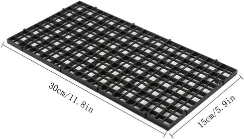2pcs 30cm x 15cm Plastic Grid Divider Tray Egg Crate Louvre Aquarium Fish Tank Bottom Isolation, Black...