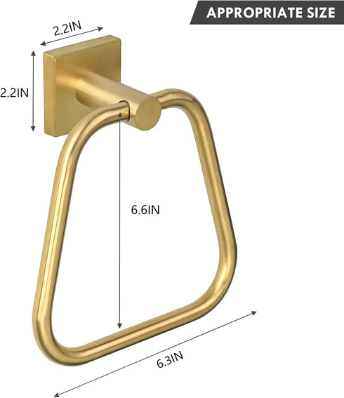 Towel Ring Brushed Gold,Hand Towel Holder for Bathroom SUS304 Stainless Steel Towel Racks Wall Mount Towel Hanger Bath Accessories...