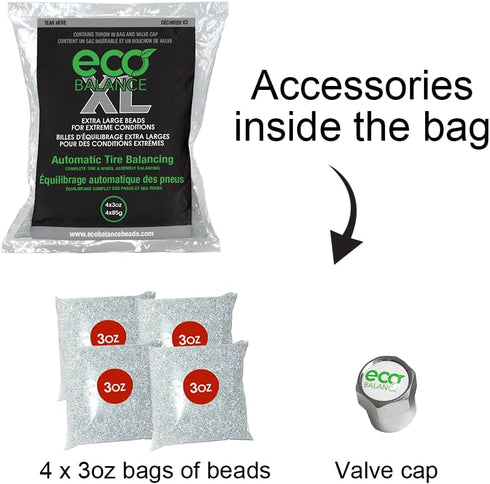 ECO Balance 03-ECOXL4 ECO XL Extreme Condition Tire/Wheel Balancing Beads - Off-Road Vehicles, Light Duty Truck Tires, (4) 3oz Balance Bead Bags, ...