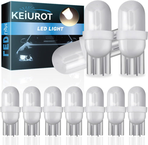 Keiurot 555 Bulb T10 194 DC AC 6V 6.3V for Pinball Led Bulbs Arcade Pinball Machine Light Bulb Lamp Warm White Nonpolarity, Pack of 10...