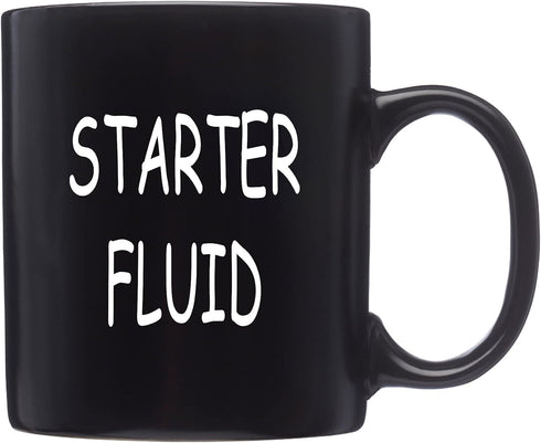 Rogue River Tactical Funny Novelty Mechanic Coffee Mug - Starter Fluid Cup, Great Gift Idea for Men, Car Enthusiast, Brother or Friend, 11 Oz, Bla...