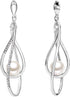 EVER FAITH Women's Austrian Crystal Simulated Pearl Twist Chandelier Teardrop Dangle Earrings Clear...
