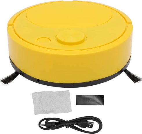 Fdit Robot Vacuum Cleaner, Mini Automatic Avoidance USB Charging Smart Sweeping Robot for Wooden Flooring for Carpet (Yellow)...