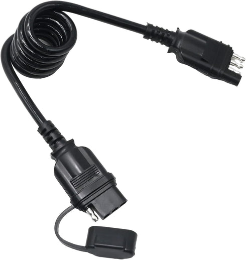 4 Way Flat Trailer Extension Coiled Cable 3 Feet Male and Female Wiring Harness Adapter Extension Wiring Cable with Dust Cover Plug & Play Connect...