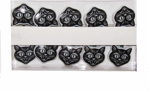 Kurt Adler HW1724 10-Light Orange Flicker LED Black Cat Light Set...