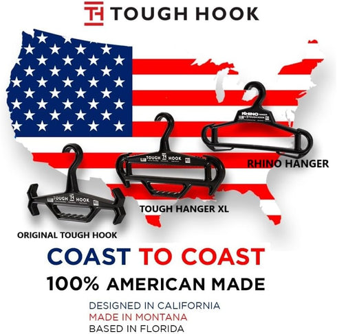 Rhino Tough Hook Heavy Duty Clothes Hangers – USA-Made Military Grade Coat Hanger for Body Armor & Jacket – 200-lb Capacity Suit Hangers for Heavy...