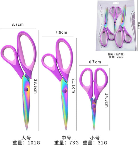 Craft Scissors Bundle, Sewing Scissors with Sharp Stainless Steel Blades and Soft Handles, Multipurpose Fabric Scissors Set, Great for Craft, Sewi...