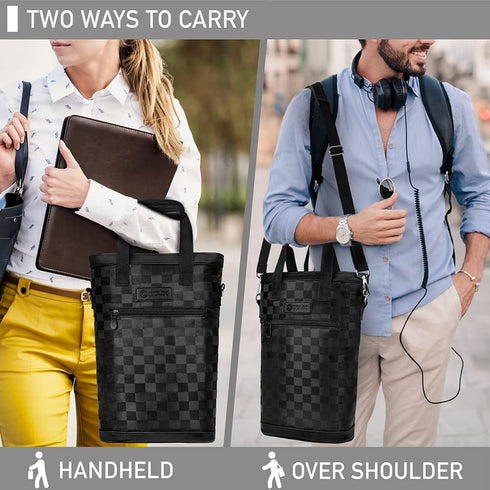 OPUX Two Bottle Wine Bag Carrier Tote, Insulated Leakproof 2 Bottle Wine Cooler Bag for Travel BYOB Picnic, Portable Wine Case, Gift for Men Women...