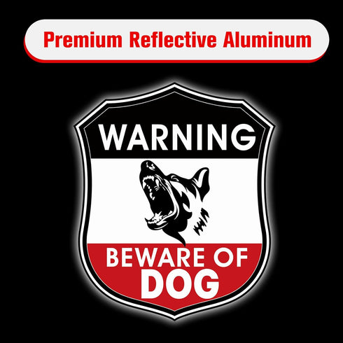 Zonon 2 Pcs Beware of Dog Sign for Fence 10 x 8.5 Inch Reflective Dog Warning Signs Aluminum Warning Sign for Indoor Outdoor Home Business Yard Dr...