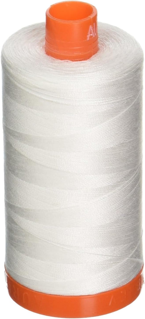 AURIFIL USA Aurifil 50wt Cotton 1,422yd-Natural, 1422 yd, Natural White...